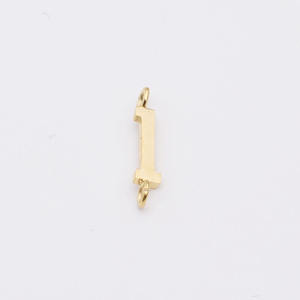 Pendentif en acier inoxydable miroir, 26 lettres capitales, soudé, cercle croisé, double trou, accessoires de bijoux tendance et simples à faire soi-même - Product Image 4