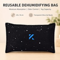 Lot de 2 déshumidificateurs réutilisables en gel de silice de 1 kg, anti-humidité multi-usages pour placard, chaussures, voiture et camping