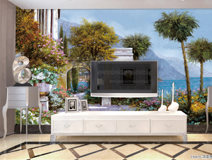 Carta <span class=keywords><strong>da</strong></span> Parati 3D Stile Pittura a Olio Verde Nuovo Design Murales con Cervi nella Giungla Misteriosa Decorazione Murale per Soggiorno Arte Murale di Lusso - Product Image 3