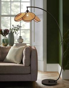 Style japonais ancien luxe créatif rétro Led plancher rotin personnalité créative canapé lampadaire décoratif - Product Image 4