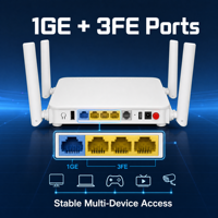 Router ONT FTTH con Soporte de Firmware en Inglés, OCMI GPON/EPON/XPON ONU 4*1GE+VOIP+WIFI 2.4G, Velocidad Inalámbrica de 300Mbps