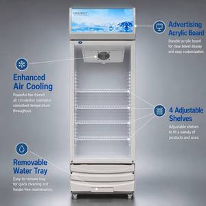 Refrigerador Vertical Exhibidor de Bebidas, Enfriador de Cerveza con Puerta Frontal de Vidrio Único, Refrigeradores de Exhibición para Bebidas Frías, <span class=keywords><strong>Coca</strong></span> <span class=keywords><strong>Cola</strong></span>, Pepsi - Product Image 2