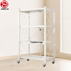 Étagère à livres sur pied personnalisée, en métal noir avec revêtement en poudre, pour <span class=keywords><strong>la</strong></span> maison, <span class=keywords><strong>la</strong></span> <span class=keywords><strong>cuisine</strong></span>, 5 niveaux, pliable, étagères de rangement - Product Image 1
