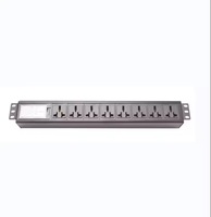 Bloc d'alimentation universel monophasé à fonction de contrôle, en alliage d'aluminium, prise PDU 250V 10A, port personnalisable, montage en rack