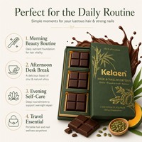 Suplemen Cokelat Botani Cokelat Hitam Nutrisi Rambut dan Kuku Biotin Biji Labu Suplemen Diet Bambu