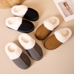 Chaussons d'intérieur pour femmes, chaussures antidérapantes à semelle épaisse, chaussons pour femmes avec semelle intérieure en mousse à mémoire de forme, pour l'intérieur et l'extérieur - Product Image 1