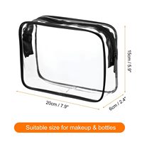 Organisateur transparent durable et imperméable pour les voyages, trousse de toilette portable de grande capacité, pochette de maquillage en PVC transparent, sac cosmétique