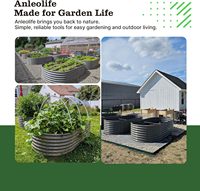 ANLEOLIFE Kit de Jardinière Surélevée Ovale en Métal Galvanisé Robuste 8x4x2ft pour Légumes, Fleurs et Herbes – Grande Capacité