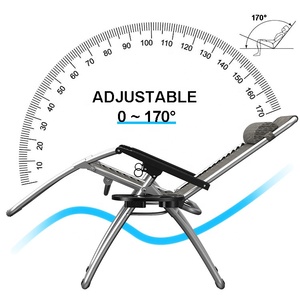 Silla Plegable Reclinable de Gravedad Cero <span class=keywords><strong>para</strong></span> Jardín, Playa o Césped, con Reposabrazos, <span class=keywords><strong>para</strong></span> Descanso Individual - Product Image 2