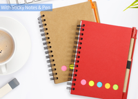 Carnets à spirale doublés promotionnels avec logo personnalisé avec bloc-notes et stylo à bille