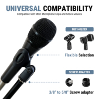 Soporte de Micrófono Profesional Ajustable de Brazo Corto y Fijo Accuracy Pro Audio MS140-SA para Colocación de Micrófono en Posición Baja