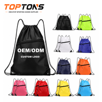 Nouvel Arrivage TOPTONS – Sac Publicitaire Imperméable en Polyester avec Logo Personnalisé, Sac de Football d'Extérieur, Sac à Dos Sportif à Cordon avec Fermeture Éclair