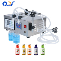 Machine de remplissage de liquides semi-automatique GFK-280-2 avec construction en acier inoxydable pour l'embouteillage de boissons et de jus à petite échelle