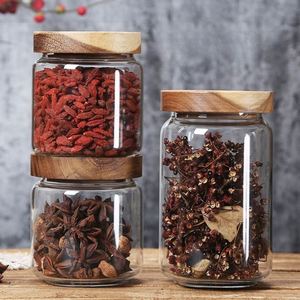 Pot de rangement en verre de style chinois pour aliments, céréales, grains de café, feuilles de thé, récipient transparent scellé - Product Image 2