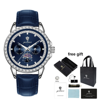 Montre-bracelet de luxe pour homme Gohuos 9813, étanche, bracelet en cuir, montre à quartz originale pour homme, Relojes Para Hombre, Montre Homme