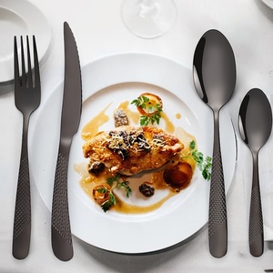 Set di <span class=keywords><strong>posate</strong></span> da 24 pezzi in acciaio inossidabile lucidato a specchio, leggero e resistente, di alta qualità, per matrimoni. - Product Image 3