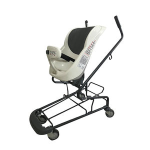 금속 사륜 공항 면세점 쇼핑 카트, 유아용 좌석 포함 - Product Image 2