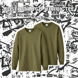 T-shirt à manches longues en jersey 100% coton lourd 260 grammes avec logo personnalisé, style streetwear, coupe ample unisexe, anti-UV - Product Image 3