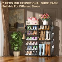 Étagère à chaussures multi-niveaux à montage facile, grande capacité, en métal, pour l'entrée et le couloir de la maison