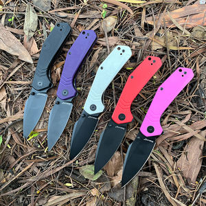 Coltello Pieghevole EMHTiii Personalizzato in G10 D2 Nero Bianco Viola Rosa per Campeggio, Caccia e Attività all'Aperto, Regalo di Natale - Product Image 5