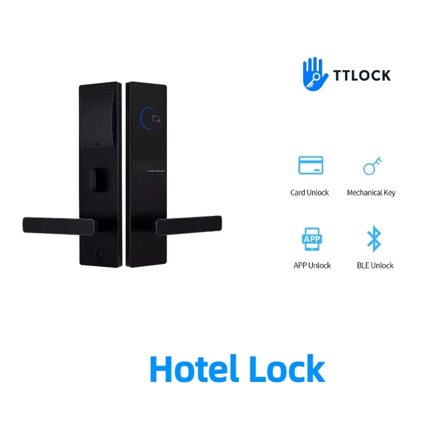 Vertexis Keyless Smart Door Lock Hotel RFID Card Lock WiFi App Control Aluminum Alloy Factory Price for Apartment