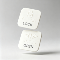 Étiquette tactile en braille en PVC, taille et forme personnalisables pour boutons de porte (verrouillage/déverrouillage ouverture/fermeture) - Xiaoyao