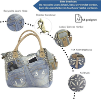 Sac fourre-tout en jean vintage personnalisé pour femme, sac bandoulière en denim tendance, sac à main en jean populaire