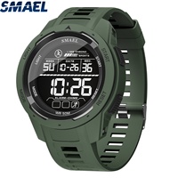 Montre-bracelet numérique de sport moderne et élégante, chronomètre, résistance à l'eau 50 bars, boîtier en plastique, marque SMAEL 8105