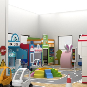 Attrezzature per Parco <span class=keywords><strong>Giochi</strong></span> al Coperto per Bambini, Città Giocattolo Commerciale con Negozi e Ristoranti, <span class=keywords><strong>Giochi</strong></span> Morbidi per Bambini - Product Image 5