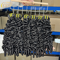 GDY 15A Mèches de cheveux humains naturels du Vietnam, double tirage, bouclées, boucles spirales birmanes, pointes épaisses, cheveux bruts