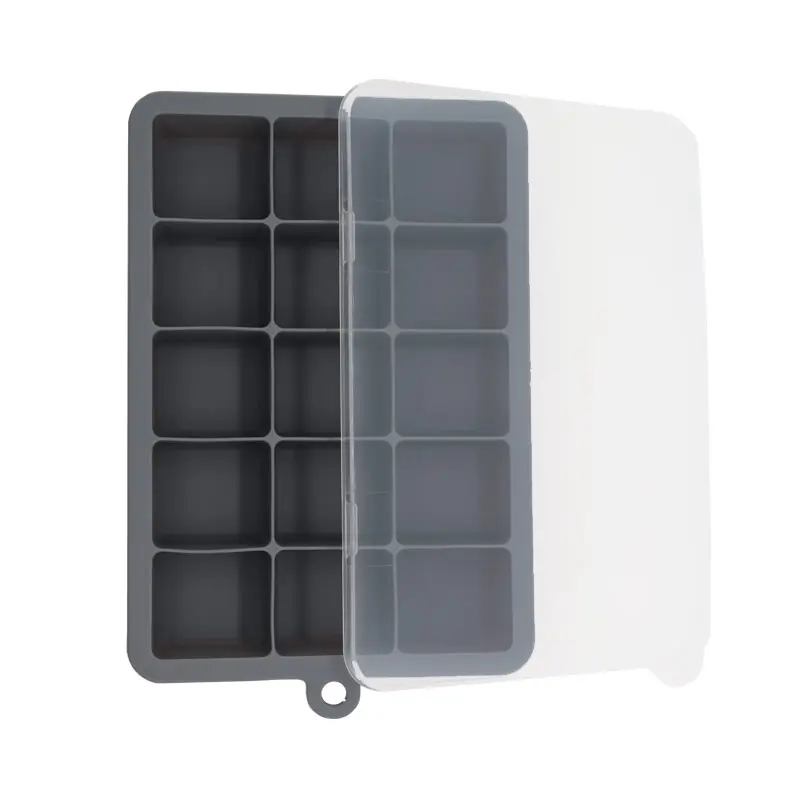 Plateau de cubes à glace en Silicone 15 cavités, grand nid d'abeille, Mini formes de fruits carrés, empilables, Durable, 10 cm