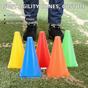 Conos de Agilidad Flexibles de PE de 18cm y 23cm al por Mayor, Equipo de Entrenamiento de Fútbol, Ecológicos, con Logotipo Personalizado - Product Image 2