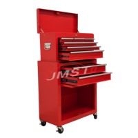 Coffre à outils en métal, coffre à outils à 8 tiroirs sur roulettes, armoire de rangement d'outils amovible avec serrure pour garage