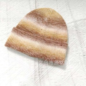 Gorro de lana con degradado de colores para otoño e invierno, gorro de punto cálido para deportes al aire libre, para parejas jóvenes y de mediana edad - Product Image 2