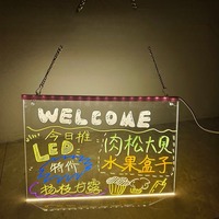 Panneau d'affichage à LED Chargement d'éclairage DIY Factory-Made Acrylic Writing Board for Night Market Advertising Buildings Company Shops