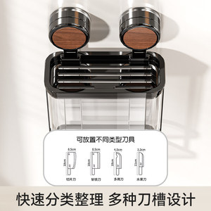 Suction Cup Knife Holder Storage Rack Wall Mounted Pet Material Eco Friendly Kitchen Organizer For Household Use - Product Image 4