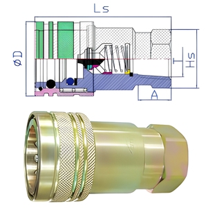 ข้อต่อไฮดรอลิกแบบเร็วเชื่อมต่อ ISO7241-A ชุบสังกะสี ทนแรงดันสูง ขนาด 1/4 นิ้ว สำหรับปั๊มรถขุดขนาดเล็ก - Product Image 2