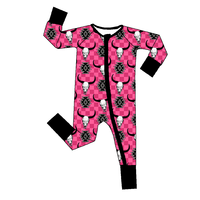 Combinaison bébé en bambou à imprimé animal personnalisé, fermeture éclair, unisexe, pyjama d'été pour nourrissons et tout-petits, style Europe Amérique