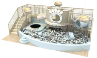 Parc d'aventure intérieur sur le thème des macarons, aire de jeux en peluche, piscine à balles en métal pour enfants, centre de jeux avec toboggan en spirale et trampoline