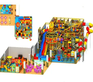 Labyrinthe aire de jeux intérieure personnalisé avec toboggan, assiettes souples pour enfants