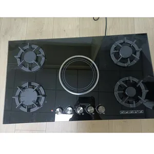 Pin bếp gas và điện HOB 5 Burner trắng đen được xây dựng trong gas HOB khác cooktops cho nấu ăn