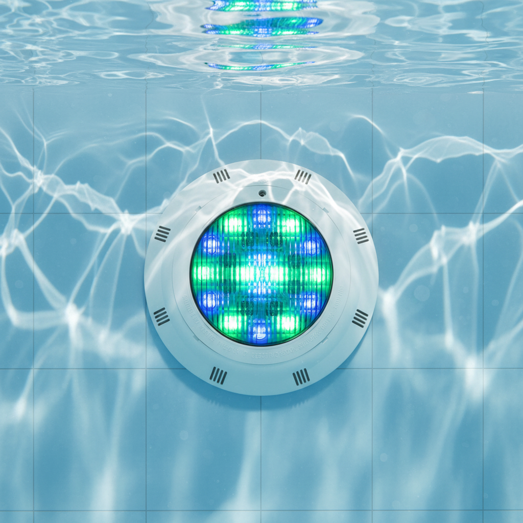RGB IP68 Waterproof WiFi Remote Control Submersible Underwater LED Swimming Pool Lights 5000K Daylight High CRI 80