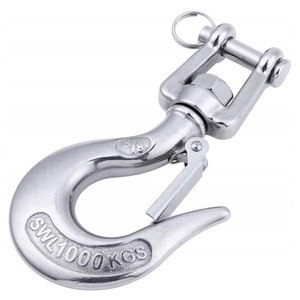 Stainless Steel American Type Fork Swivel Cargo <strong>Hook</strong> <strong>with</strong> Safety Latch Rotating <strong>Lifting</strong> <strong>Hook</strong> for Chain Hoist Crane Rigging - Product Image 5
