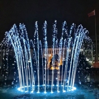 Fuente de Agua Decorativa Subacuática Personalizada de Acero Inoxidable con Luces LED, Fuente de Agua Musical Cuadrada para Exteriores