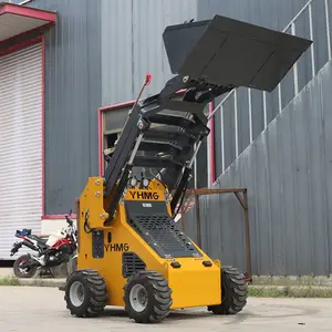 hot high power ce approved powerdul mini 4 wheels diesel earth moving machinery skid steer loader price