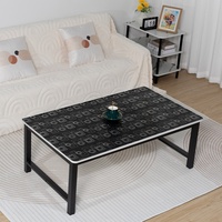 Nappe de table en PVC RNPT, motif géométrique blanc et argenté, rectangulaire, décorative, pour table basse, hôtel, salon