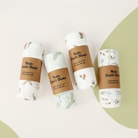 Couverture d'emmaillotage double gaze en coton biologique de bambou personnalisée 120x120cm pour nouveau-né, vente en gros, couverture de réception en mousseline pour bébé