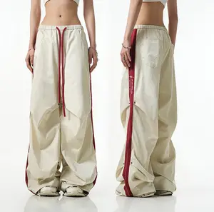 Professional Manufacture Lightweight Straight Leg Baggy Trousers Polyester Plain Men Wide Leg Pants