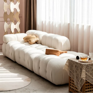 Sofá modular Chameleon Diseño minimalista italiano para espacios compactos Bloques modulares en forma de nube de estilo shearling Sofá nuevo de moda - Product Image 5