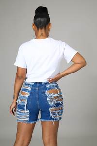 Shorts en <span class=keywords><strong>jean</strong></span> sexy et mignons pour l'été, bleu, déchirés, corset, shorts en <span class=keywords><strong>jean</strong></span> déchirés noirs, pantalon, shorts en <span class=keywords><strong>jean</strong></span> déchirés pour <span class=keywords><strong>femme</strong></span> - Product Image 4